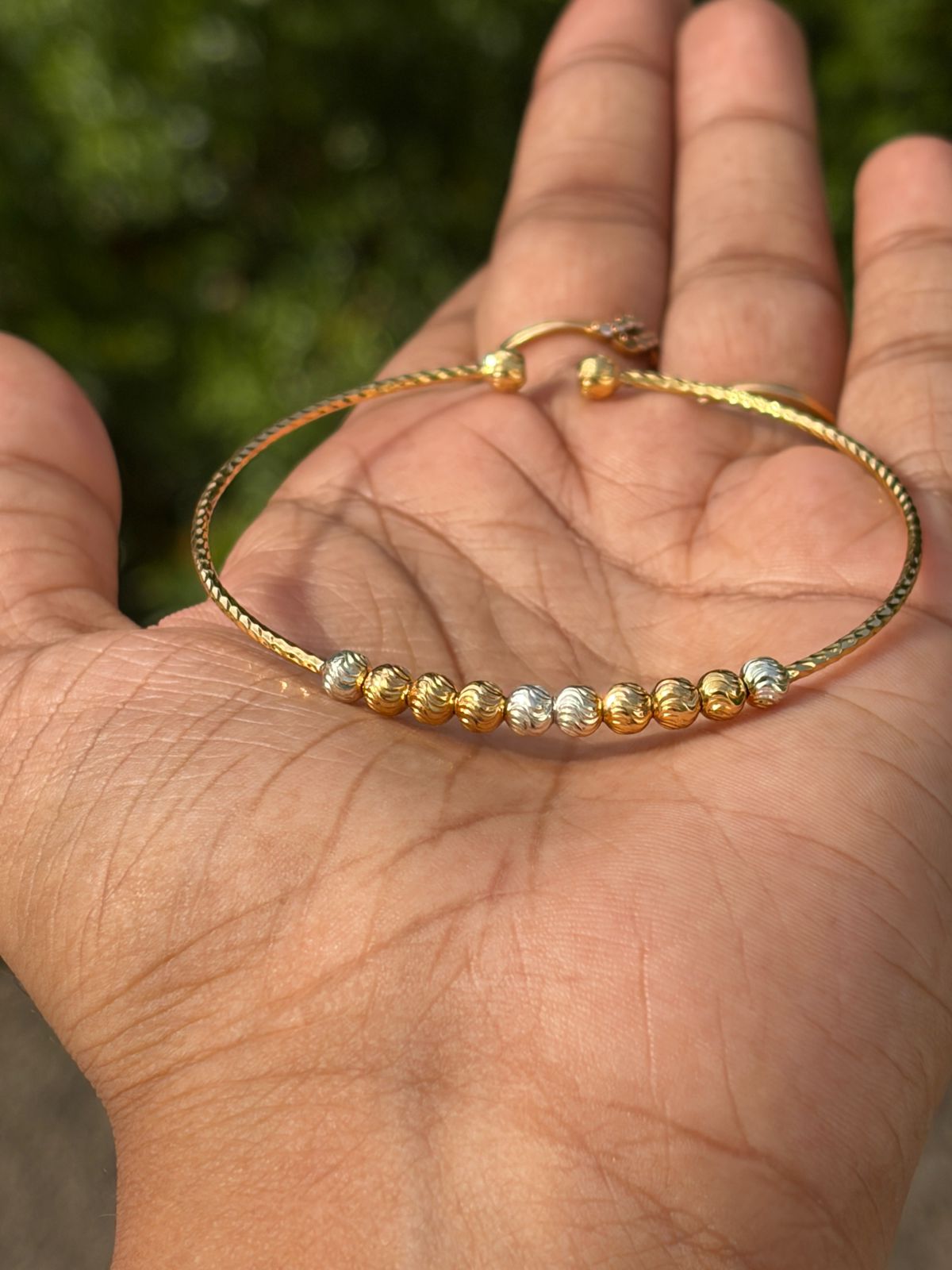 Gold and White Bangles